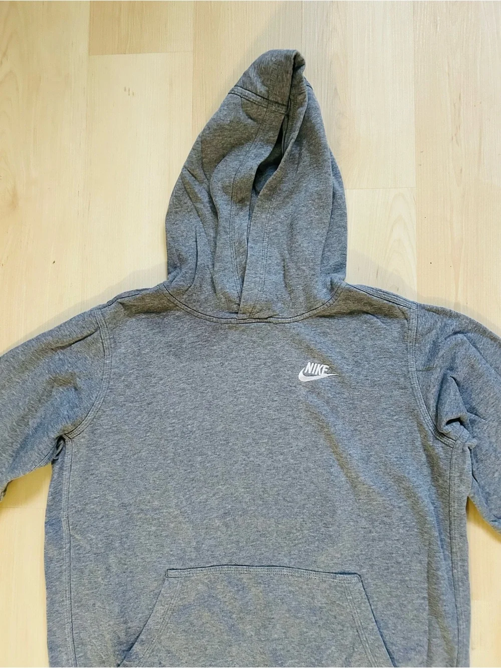 Nike Boys Heather Gray Crewneck Hoodie Sweatshirt